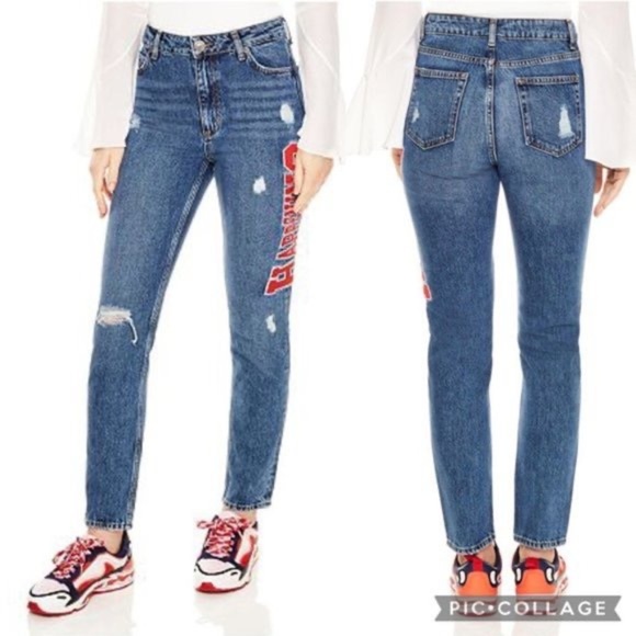 SANDRO Hortense Distressed Happening Jeans In Blue (J1) - Picture 1 of 10